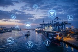 Arquitecturas IoT Flexibles para Puertos Inteligentes. Imagen elaborada con IA